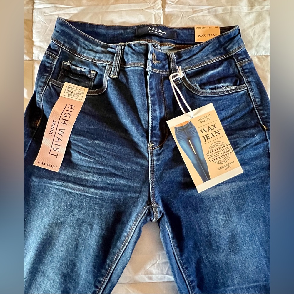 NWT Wax Jeans High waist skinny. Blue jeans junior size 3. Very stretchy. - Picture 7 of 8